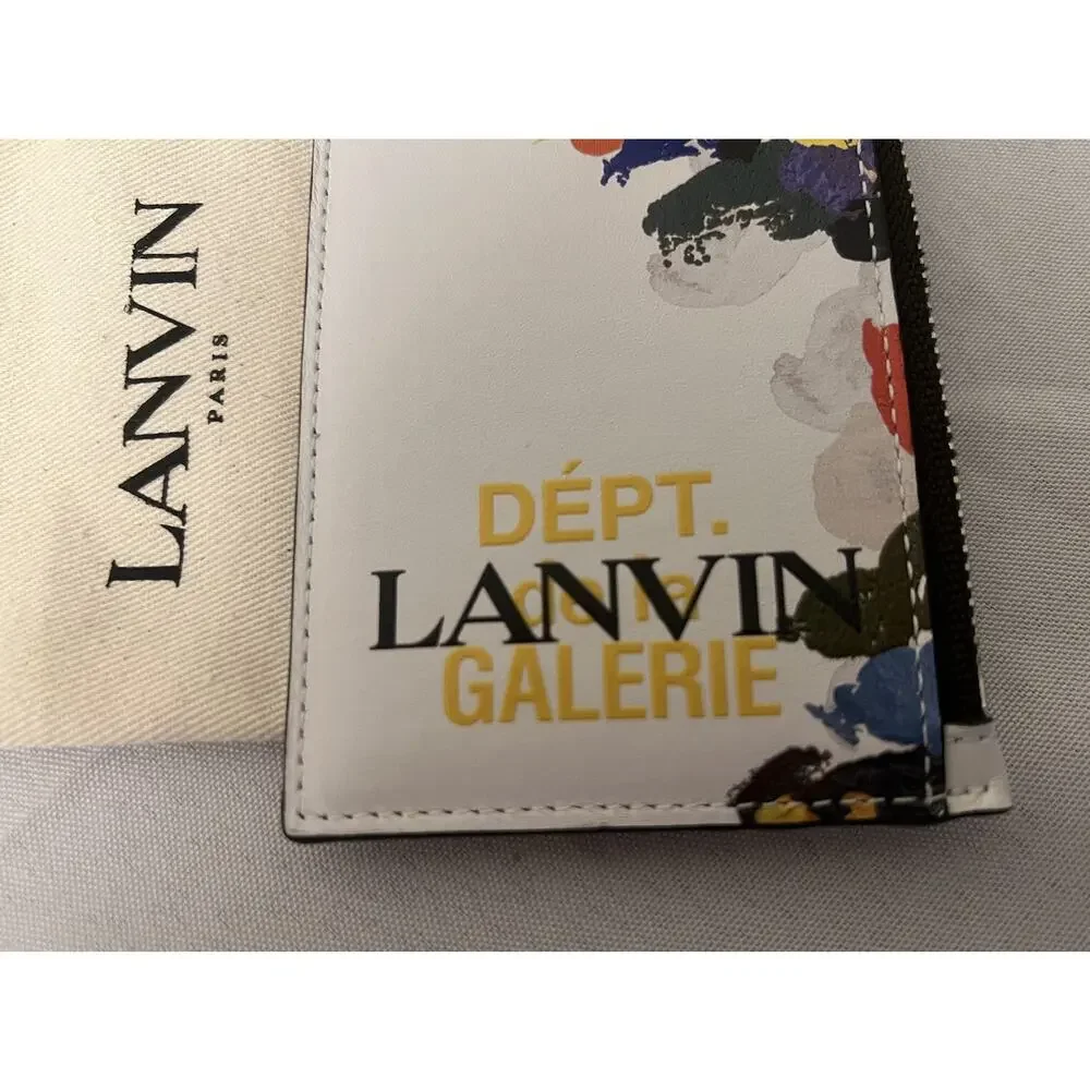Lanvin x Gallery Dept. Card Holder Lanyard Paint Splattered Logo Wallet $550.00
